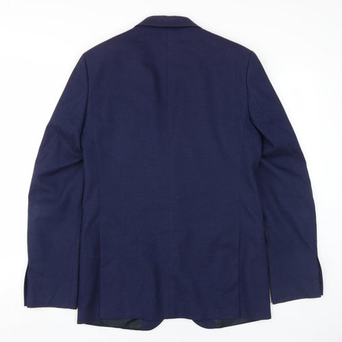 Marks and Spencer Men's Blue Long Blazer, 38L, Classic Style