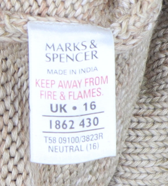 Marks and Spencer Women's Beige Cardigan, Size 16