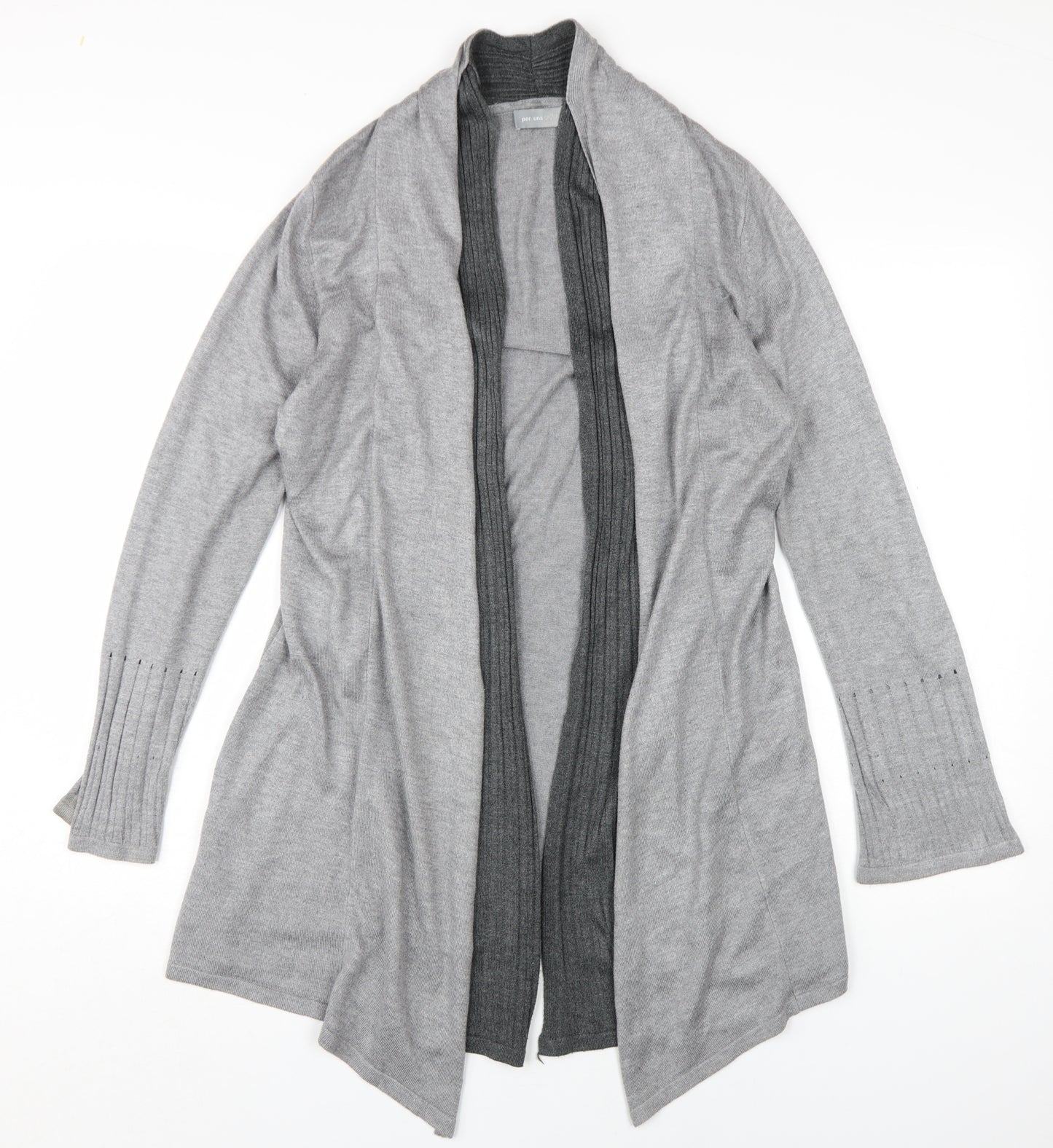 Per Una Women's Grey Cardigan, Size 14, Long Sleeve
