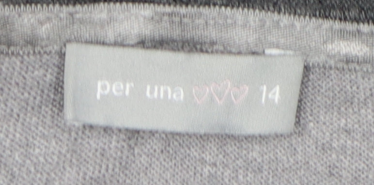 Per Una Women's Grey Cardigan, Size 14, Long Sleeve
