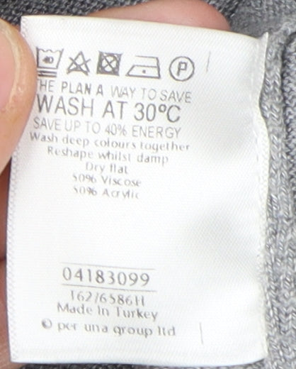 Per Una Women's Grey Cardigan, Size 14, Long Sleeve