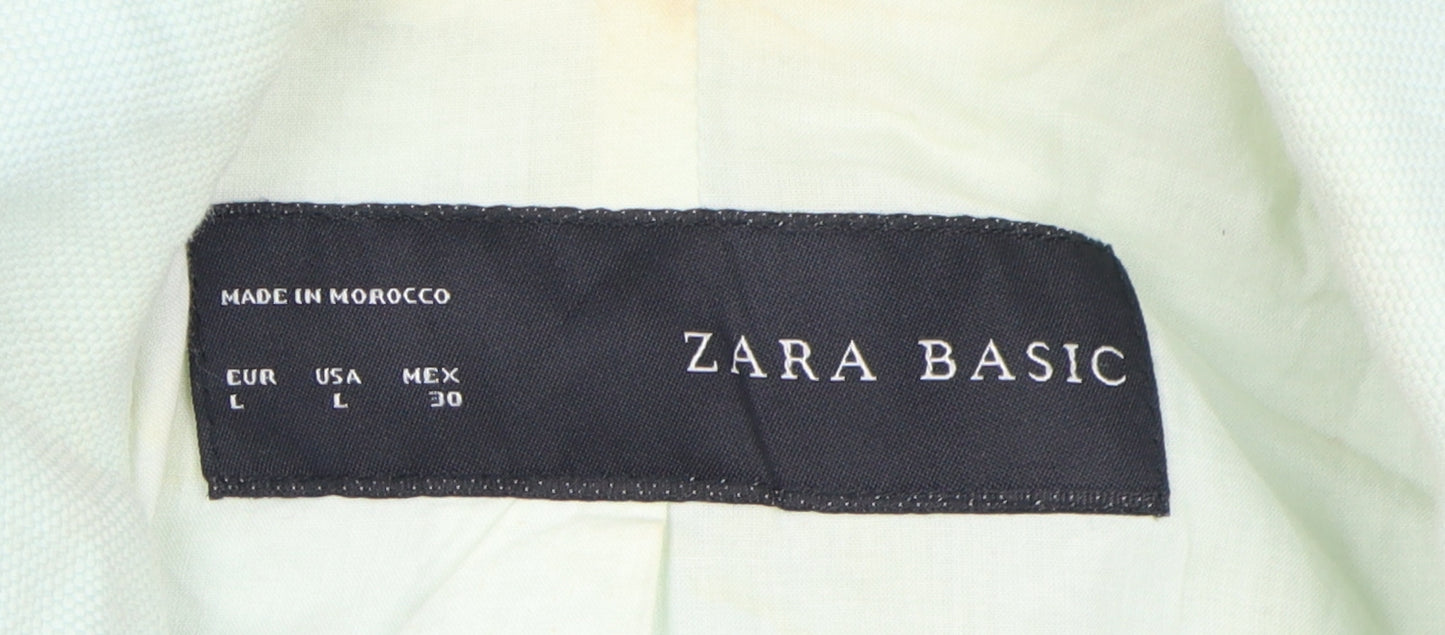 Zara Women's Green Biker Jacket, Size 14, Studded