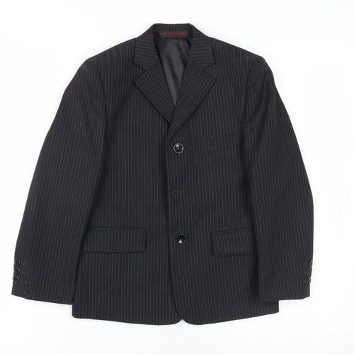 K.R. Collection Boys Black Pinstripe Suit, 8 Years, Formal Trouser Set