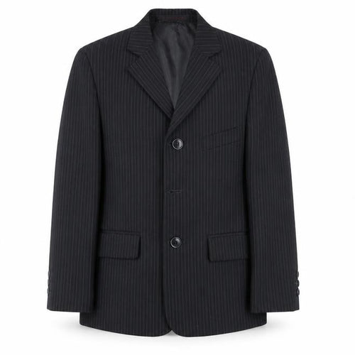 K.R. Collection Boys Black Pinstripe Suit, 8 Years, Formal Trouser Set