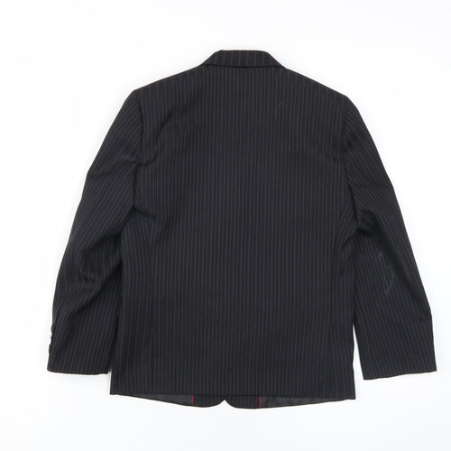 K.R. Collection Boys Black Pinstripe Suit, 8 Years, Formal Trouser Set