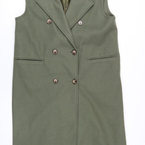 River Island Women's Green Waistcoat M Double-Breasted