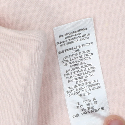 Miss Selfridge Girls Pink Floral Pullover Sweatshirt M