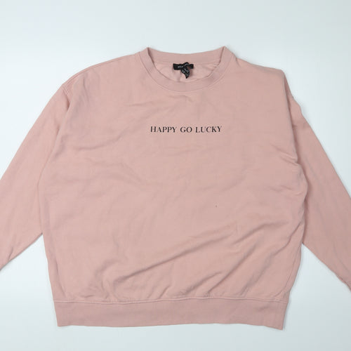 New Look Women's Pink Pullover Sweatshirt M