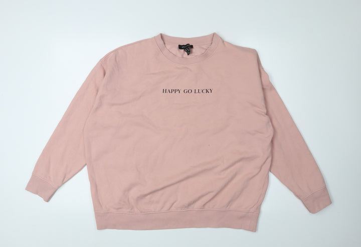 New Look Women's Pink Pullover Sweatshirt M