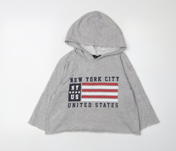 New Look Girls Grey New York City Hoodie 12-13 Years Pullover Casual