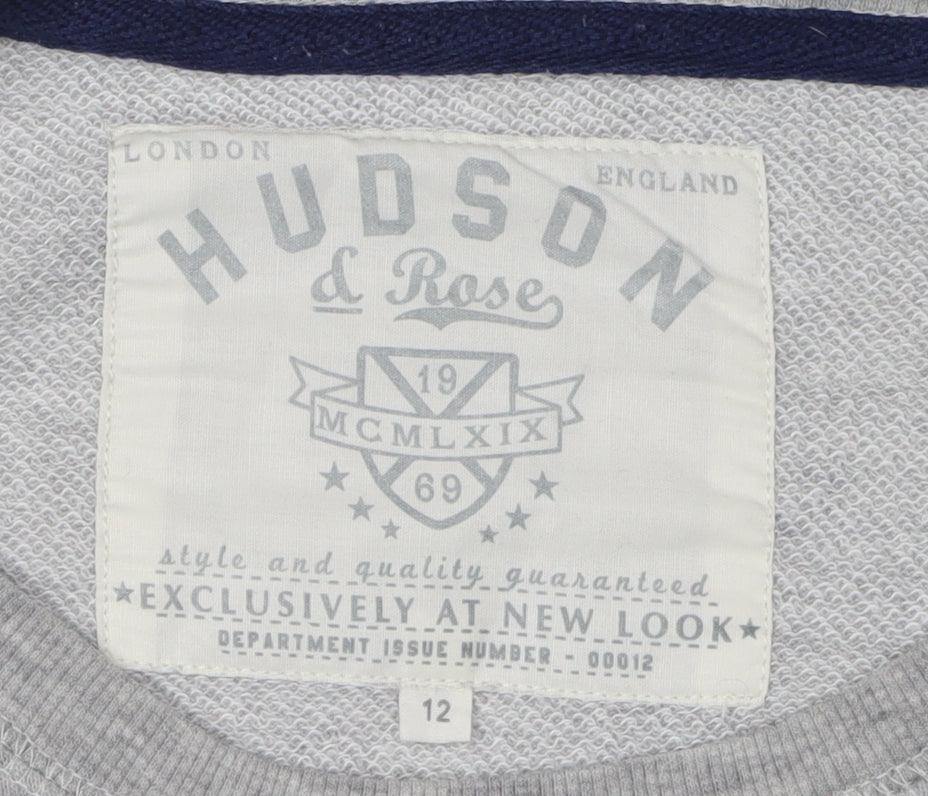 New Look Women's Grey Graphic Print Sweatshirt Size 12