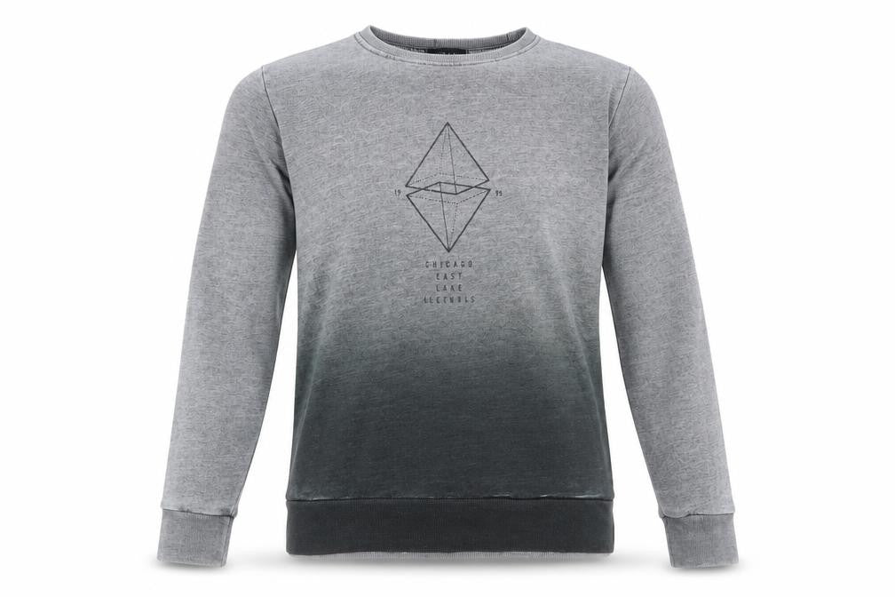 Front view of River Island Men's Grey Pullover Sweatshirt, size M