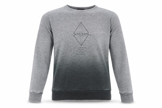 Front view of River Island Men's Grey Pullover Sweatshirt, size M