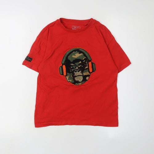 Next Boys Red Graphic Print T-Shirt - Size 8 Years