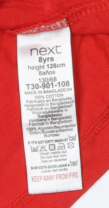 Next Boys Red Graphic Print T-Shirt - Size 8 Years