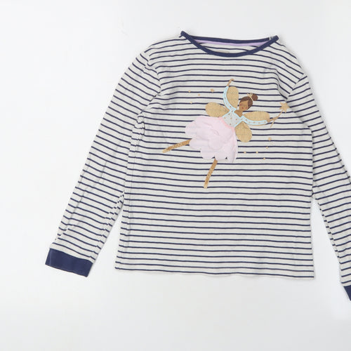 John Lewis Girls' Striped Fairy T-Shirt, 7 Years, White