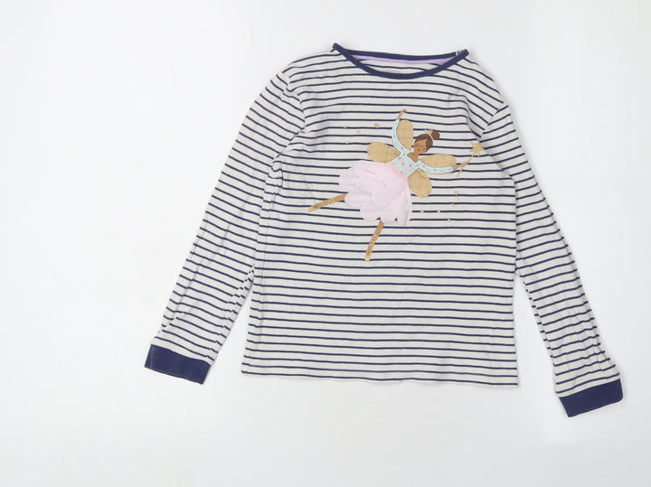 John Lewis Girls' Striped Fairy T-Shirt, 7 Years, White