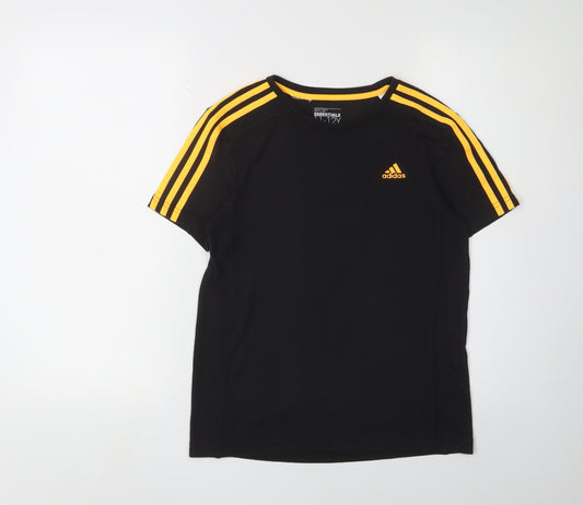 Adidas Boys Black T-Shirt 11-12 Years Jersey Style