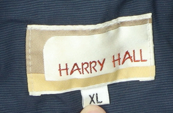 Harry Hall Men's Blue XL Hooded Parka Jacket