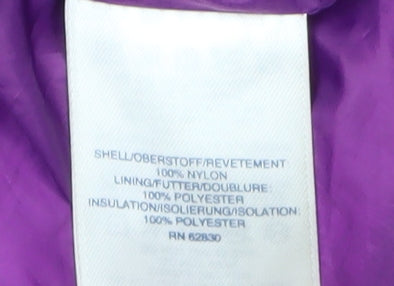 Lands' End Girls Purple Puffer Jacket, Size 5-6, Winter