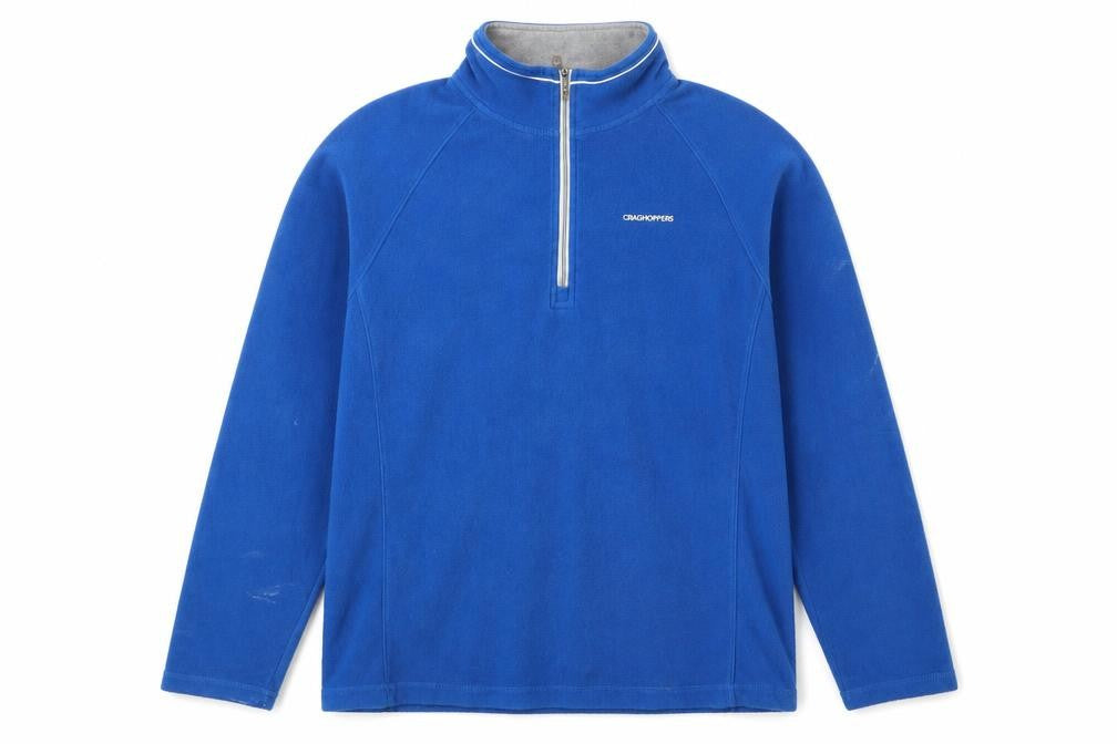 Front view of Craghoppers Men's Blue Fleece 1/2 Zip Sweatshirt L