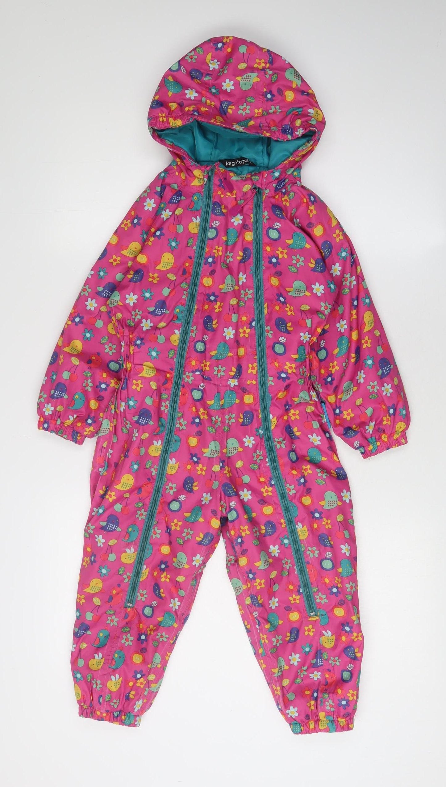 Target Dry Girls Pink Snowsuit 2-3 Yrs Winter Hooded Lined