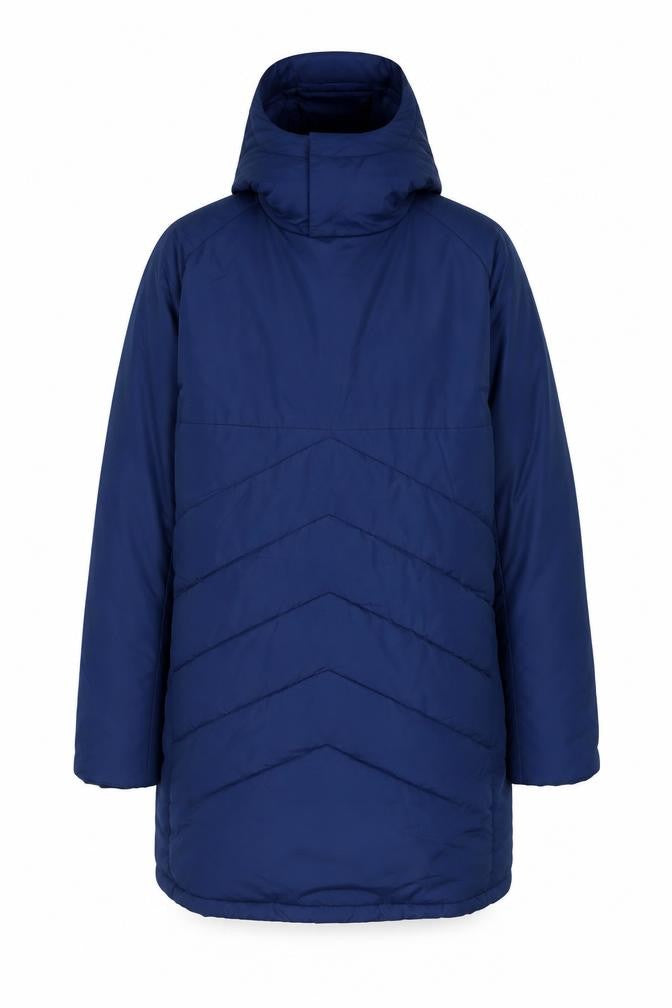 Front view of Umbro Men's Blue Puffer Jacket S, Hooded Lightweight