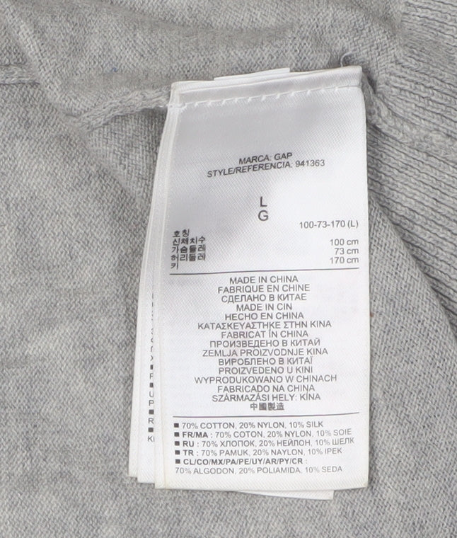 Gap Women's Grey Cardigan, Size L, Cotton Blend