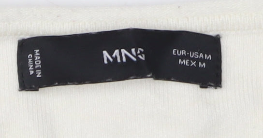 MNG Women's Ivory Striped Pullover Jumper M