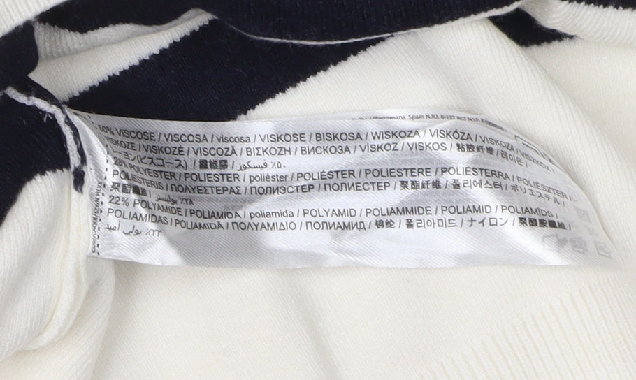 MNG Women's Ivory Striped Pullover Jumper M