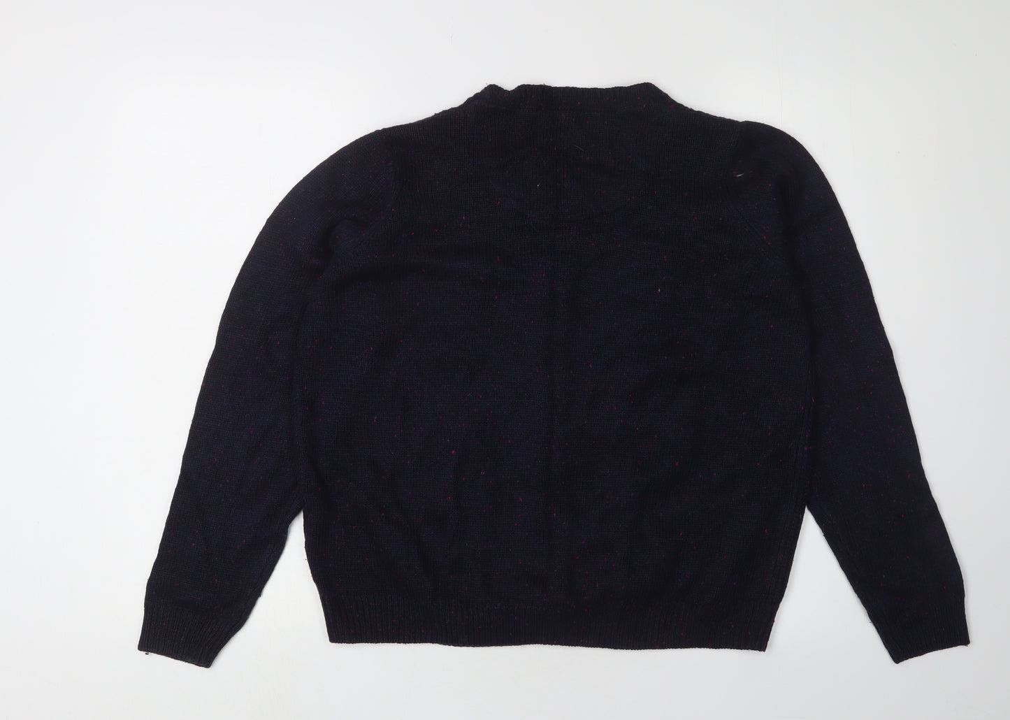 Isle Women's Black Cardigan M Cable-Knit