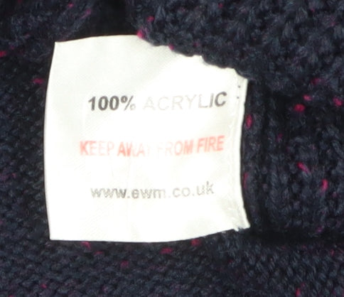 Isle Women's Black Cardigan M Cable-Knit