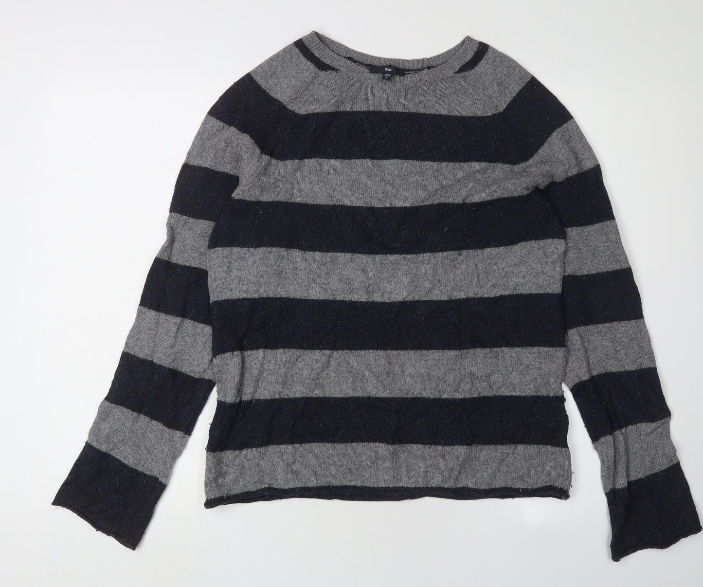 Gap Women's Grey Striped Pullover Jumper - Size S