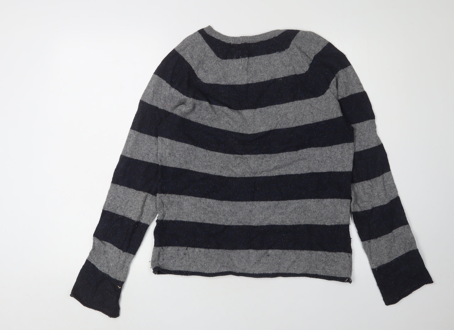 Gap Women's Grey Striped Pullover Jumper - Size S