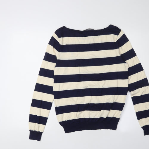 Ralph Lauren Sport Women’s Blue Striped Boat Neck Pullover