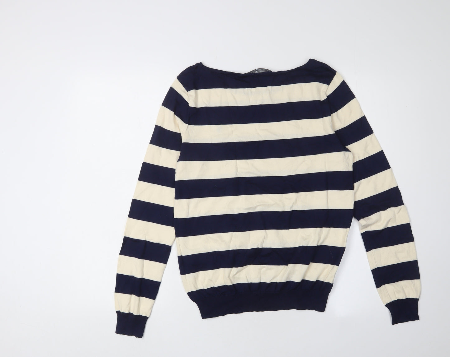 Ralph Lauren Sport Women’s Blue Striped Boat Neck Pullover