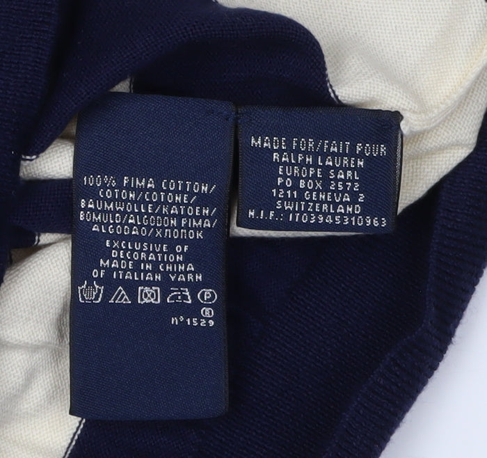 Ralph Lauren Sport Women’s Blue Striped Boat Neck Pullover