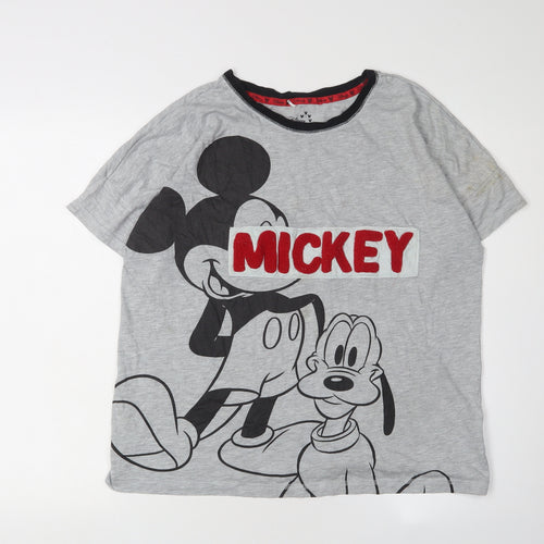 Disney Unisex Grey Mickey Mouse T-Shirt - L
