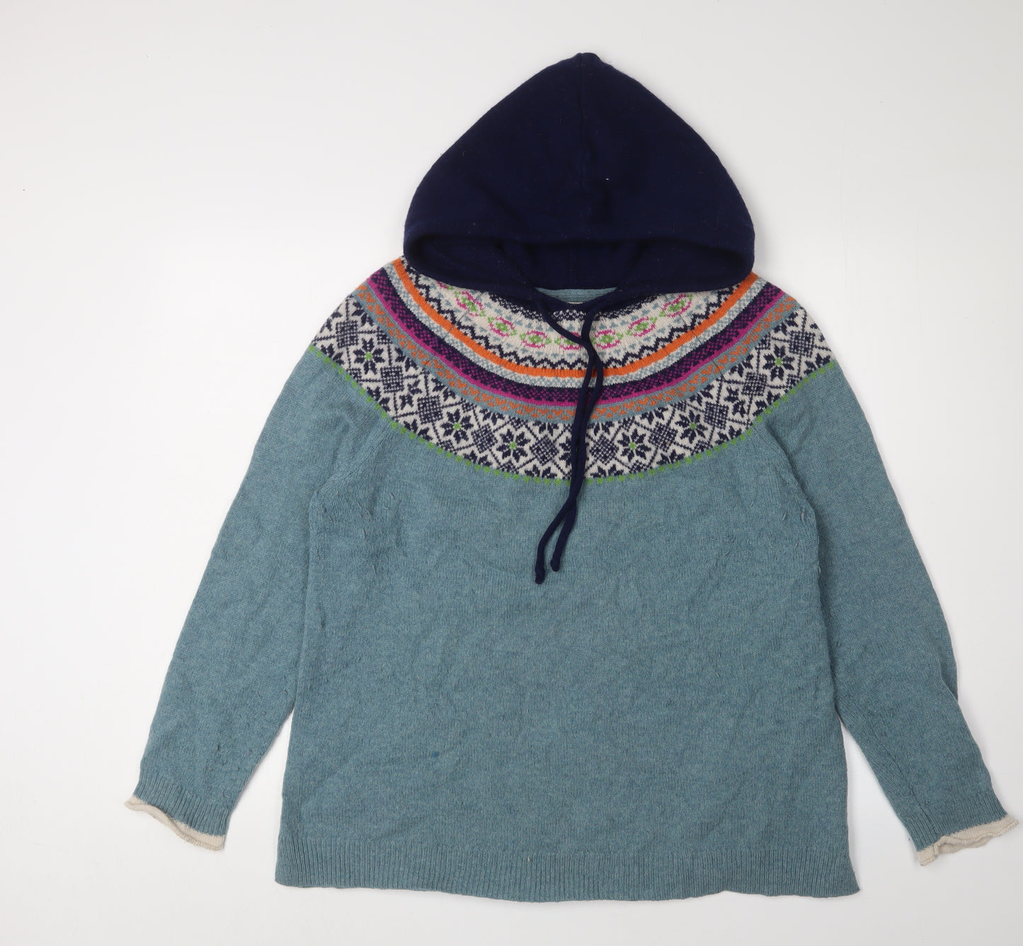 Heyton Women's Blue Fair Isle Wool Pullover