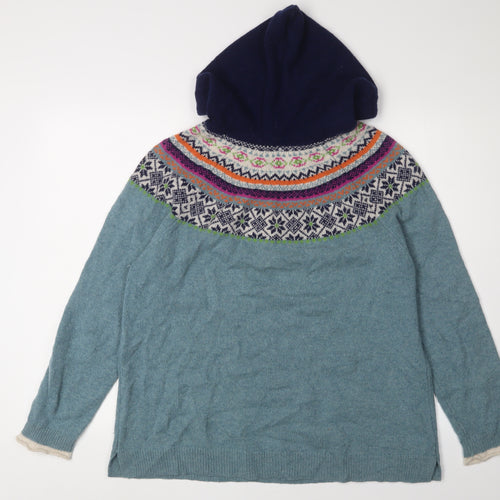Heyton Women's Blue Fair Isle Wool Pullover