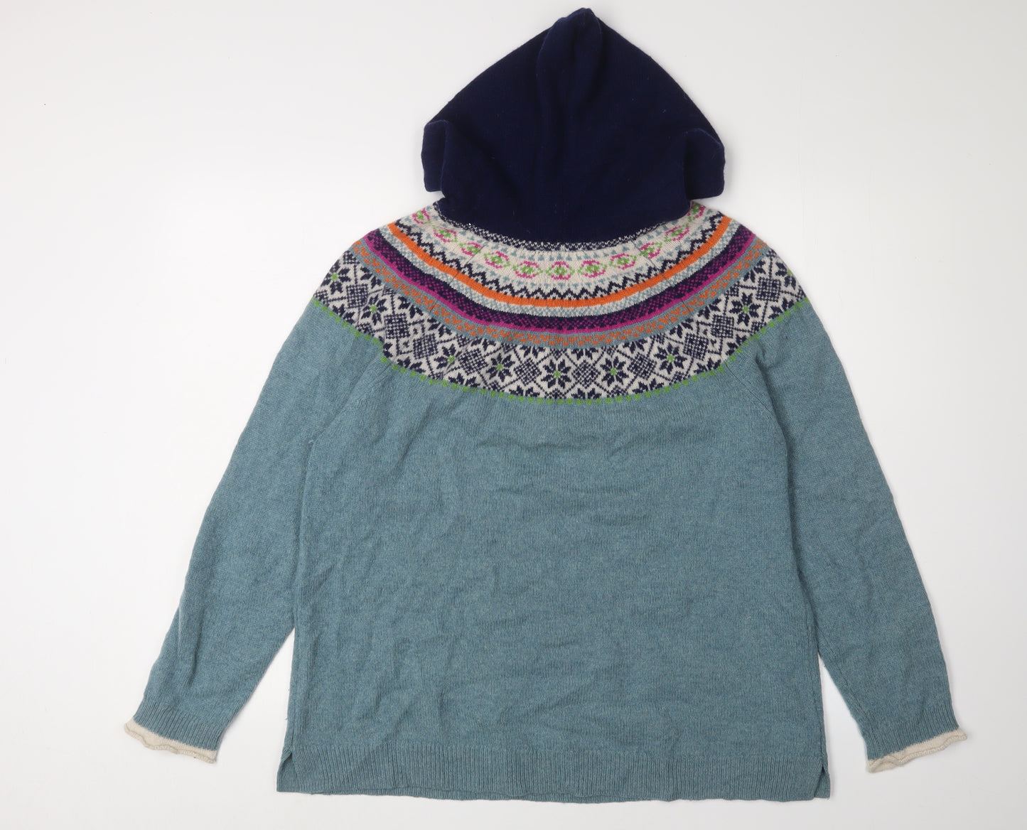 Heyton Women's Blue Fair Isle Wool Pullover