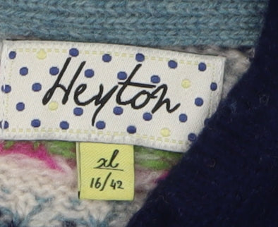 Heyton Women's Blue Fair Isle Wool Pullover