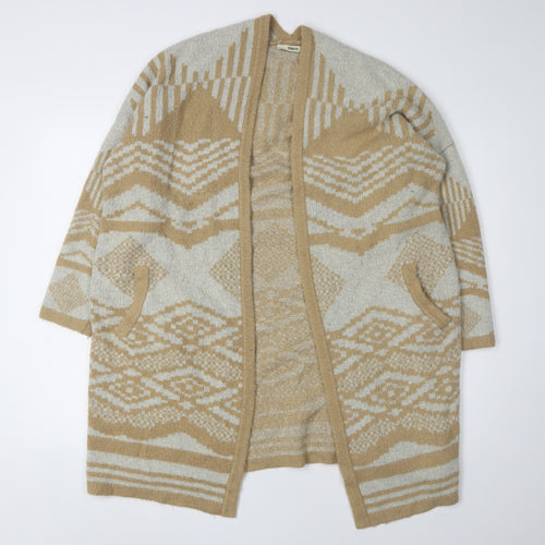 Oasis Women Beige Medium Geometric Cardigan