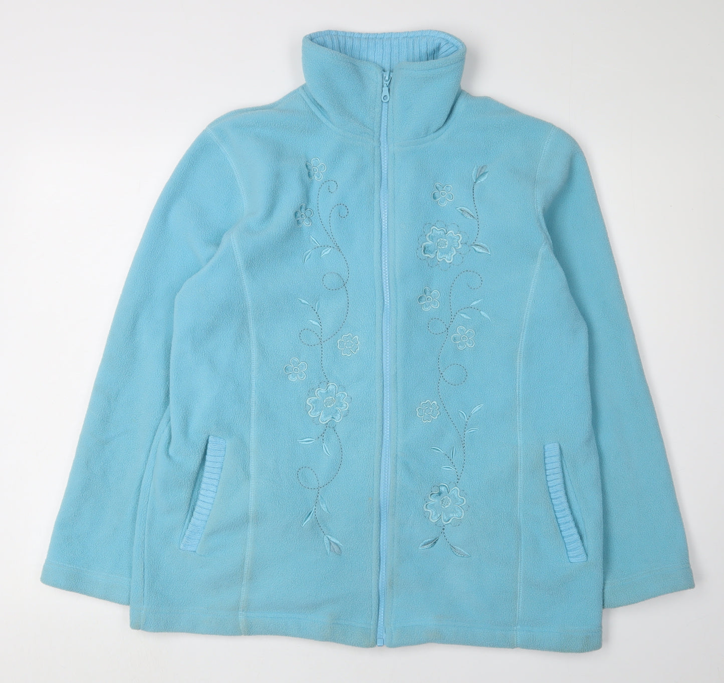 Damart Women's Floral Embroidered Fleece Jacket, Size 14/16