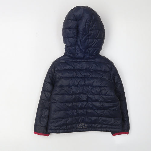 Decathlon Girls Blue Puffer Jacket 2-3 Years Hooded Lightweight