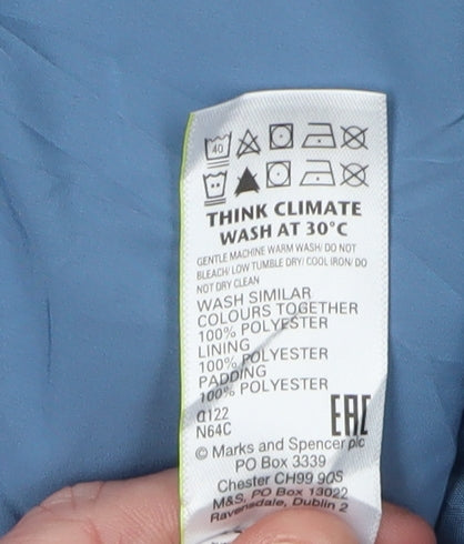 Marks and Spencer Women's Blue Puffer Jacket Size 16