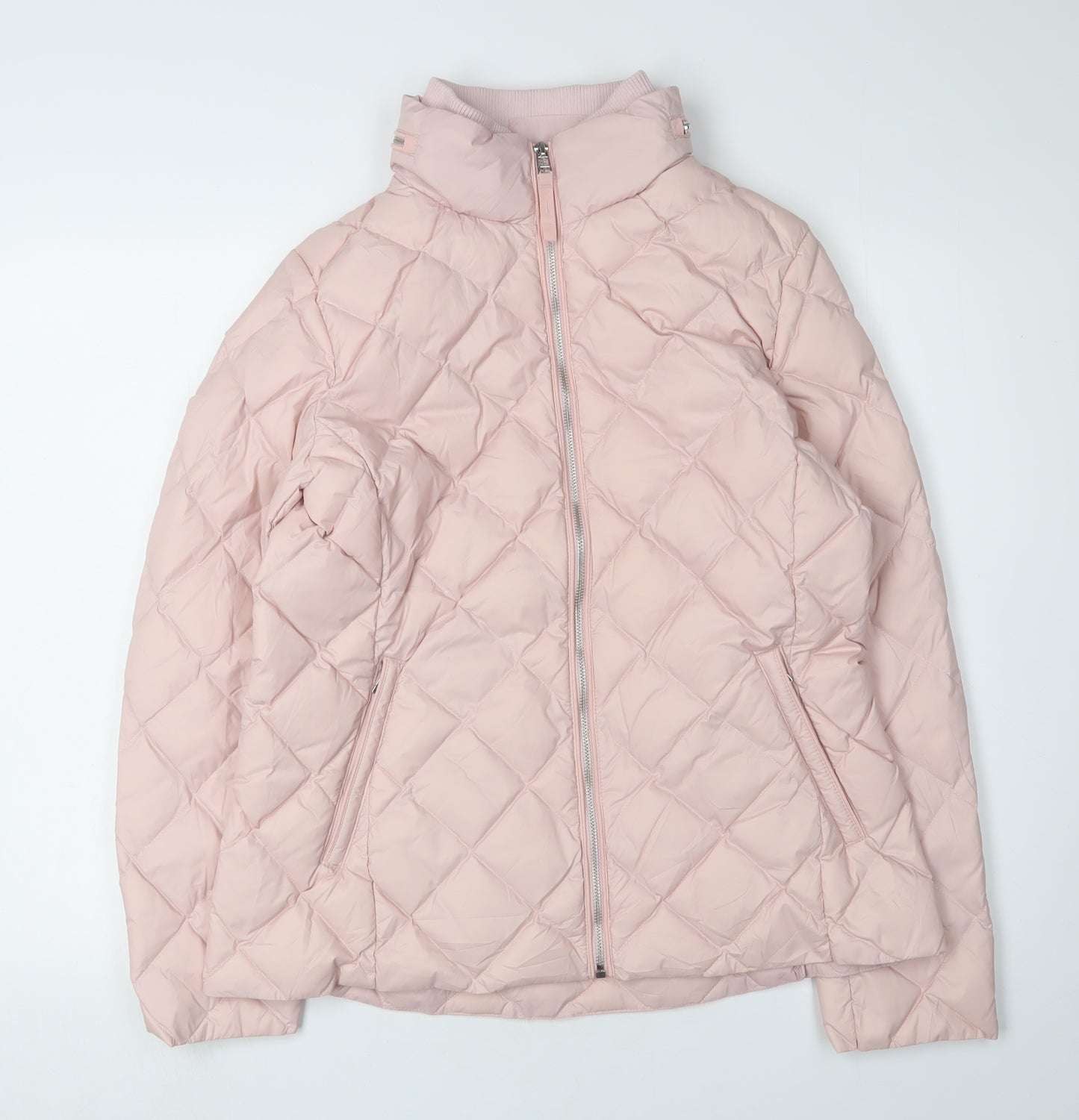 Marks and Spencer Women's Pink Puffer Jacket, Size 14, Quilted
