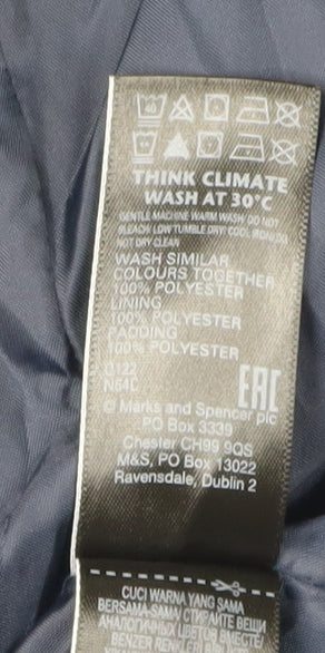 Marks and Spencer Women's Blue Puffer Jacket Size 14