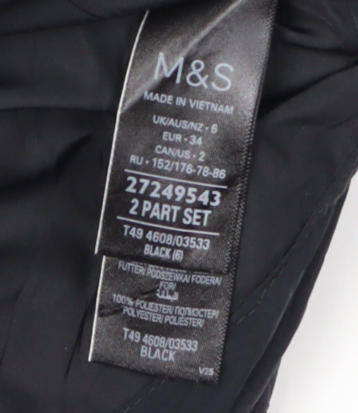 Marks and Spencer Women's Black Hooded Puffer Jacket Size 6