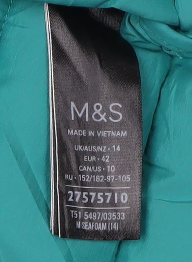 Marks and Spencer Women's Green Puffer Jacket Size 14
